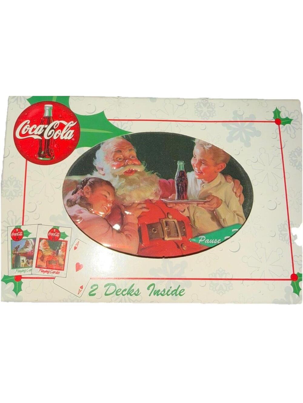 Coca-Cola Limited Edition Nostalgic Playing Cards 2 Decks Collectible Tin 1999